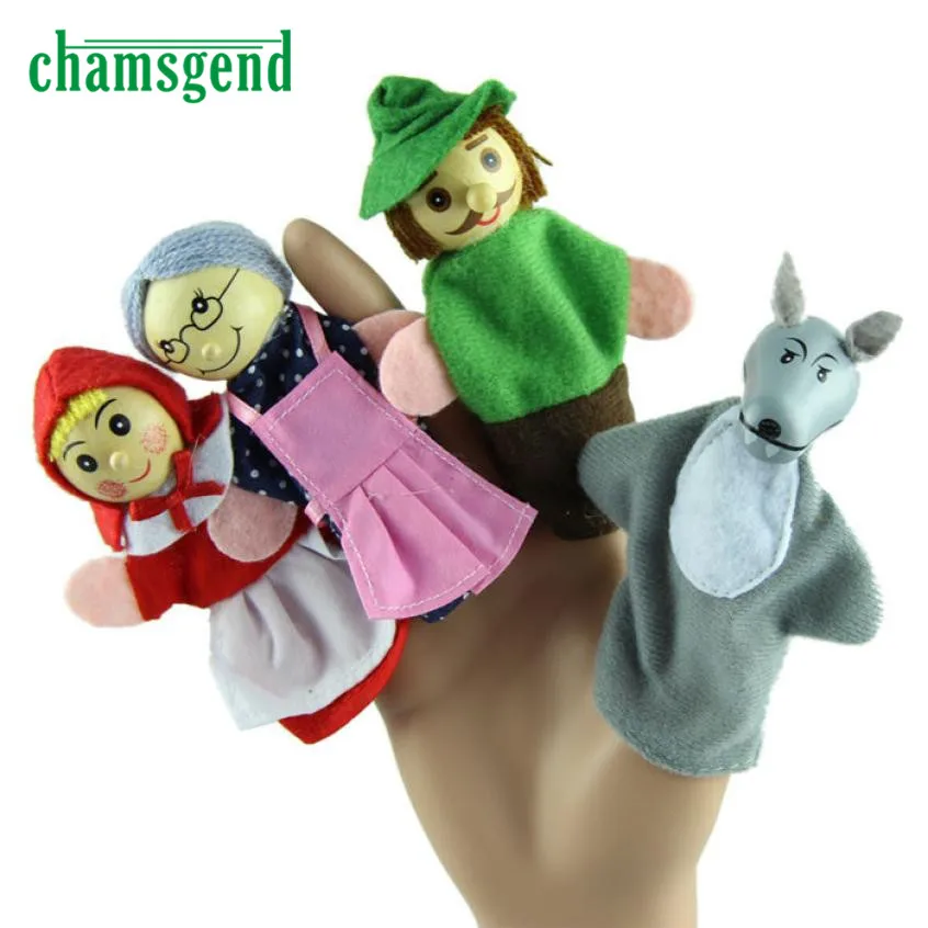 Little Red Riding Hood Lot Of 4 Finger Puppet Toy Dolls 4” US Seller 