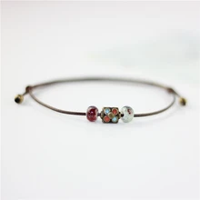 Национальный ветер восстановление древних способов высокой температуры глазури керамические ручной работы безделушки женские модные браслеты#1737