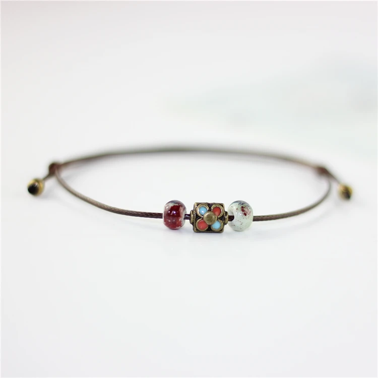 

National Wind Restoring Ancient Ways Is The High Temperature Glaze Ceramic Handmade Trinkets Women's Fashion Bracelets #1737