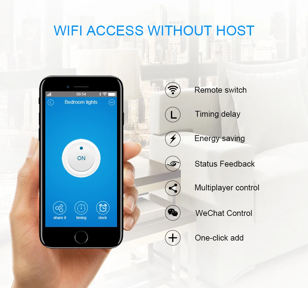 ITEAD Sonoff Basic Wi-Fi Беспроводной умный переключатель DIY умный таймер настенный переключатель Wi-Fi 10A 90 V-250 V Поддержка IOS Android с помощью приложения