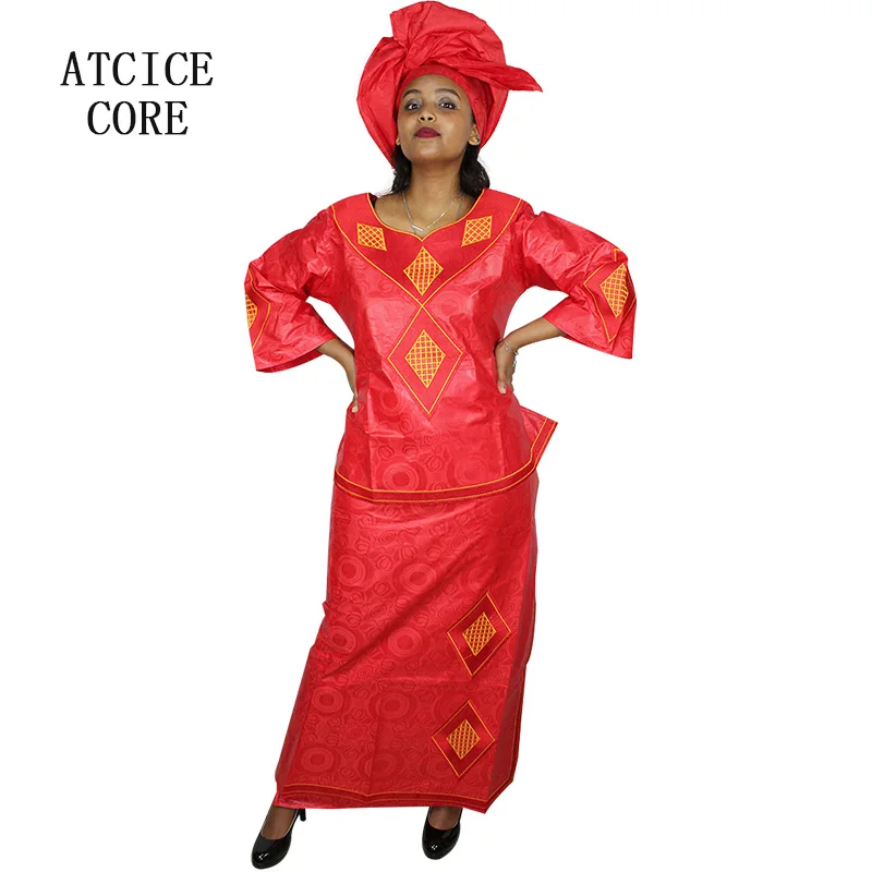 Африканские платья для женщин Африканский модный дизайн Базен вышивка африканская Дашики одежда три шт один комплект