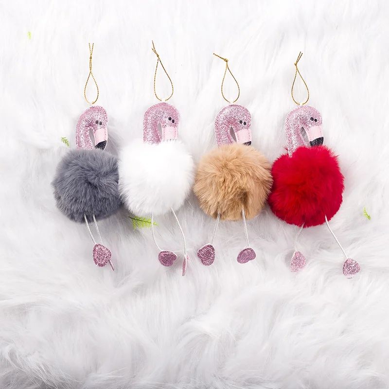 Cute Plush Flamingo Decorative Pendant Keychain Doll Kawaii Party Decoration Kids Gift Christmas For Home | Дом и сад
