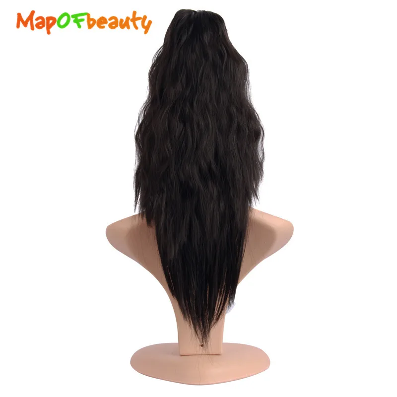 

MapofBeauty 16" 40cm Long Claw Clip Synthetic Hair Extensions Natural Ponytail Fake Curly Hair False Lady Hairpieces Pony Tails