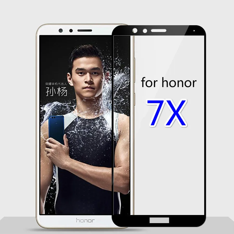 Полное покрытие экрана протектор Закаленное стекло для Huawei honor 7x9 H закаленное стекло для honor 7 X экран защитный 7x черный белый