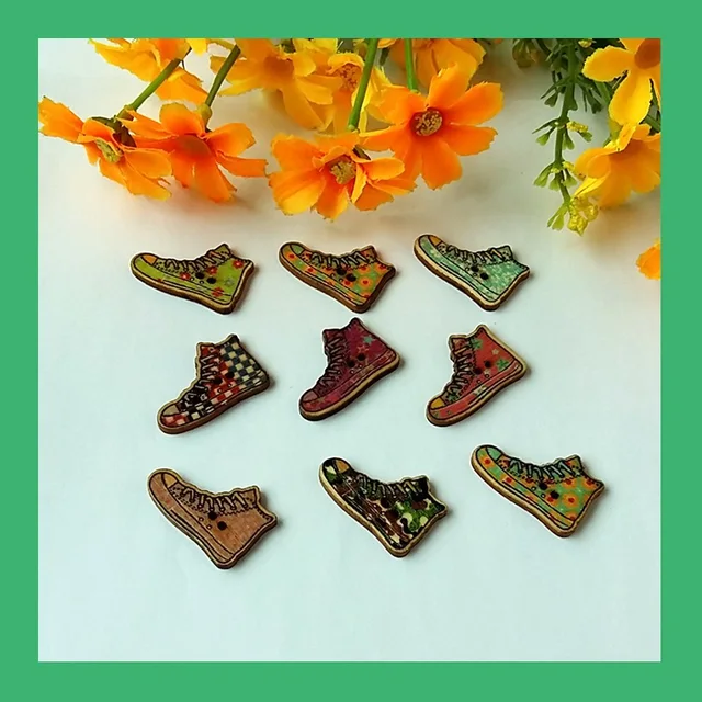 50pcs 18*27mm Shoe Shape bakelite buttons anchor seafare boats patterns