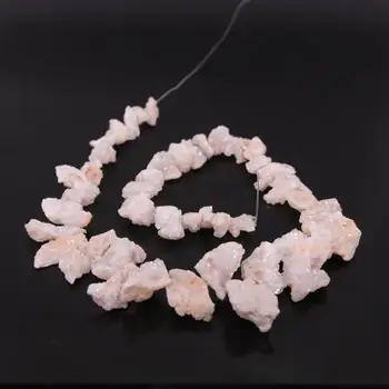 

15.5"Strand White Raw Crystal Drusy Agates Quartz Geode Druzy Rough Nugget Chips Loose Beads Charms For Pendants Jewelry Making