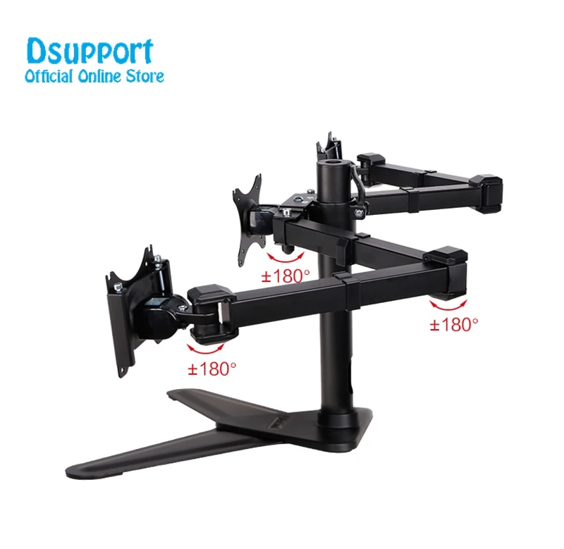 Loctek D2T Настольный 1"-30" тройной дисплей стенд полный движение свободный подъем 3 экран монитор держатель Монтажный кронштейн загрузка 10 кг каждый