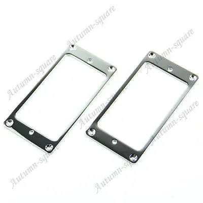 

1 Pair Silver Humbucker Flat Frame Mounting Rings For LP Electric Guitar Pickup