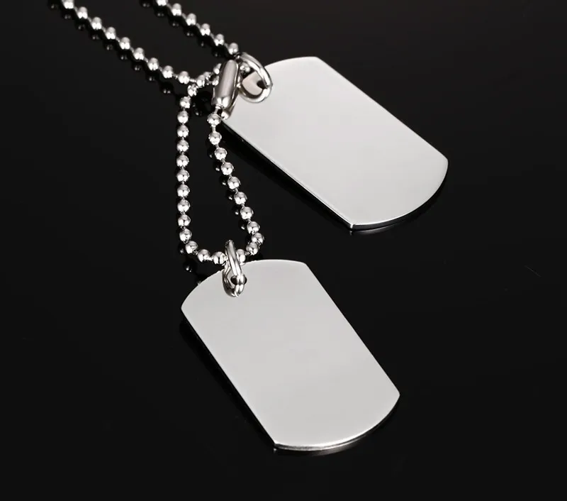 VNOX Stainless Steel Double Dog Tag Necklace Pendant ID Men Jewelry 24 Stainless Steel Dog Tag Necklace