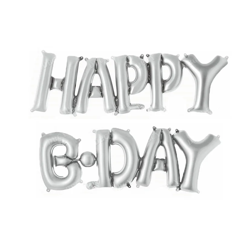 Воздушные шары с надписью HAPPY BDAY фольгированные украшения для дня рождения