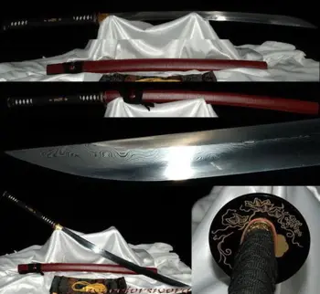 

44"Japanese Naginata Sword Handmade Full Tang UNOKUBI ZUKURI Blade Sharp #571