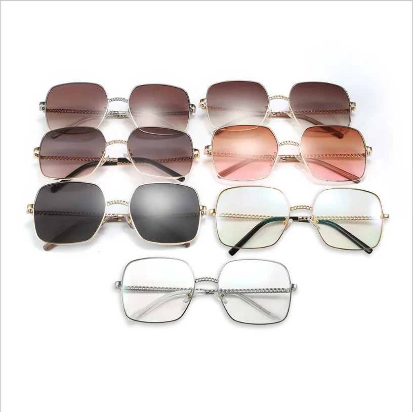 CC брендовые дизайнерские Квадратные Солнцезащитные очки для женщин Лето Новая Большая оправа Модные женские солнцезащитные очки с бесцветными линзами оправа для очков Мужская