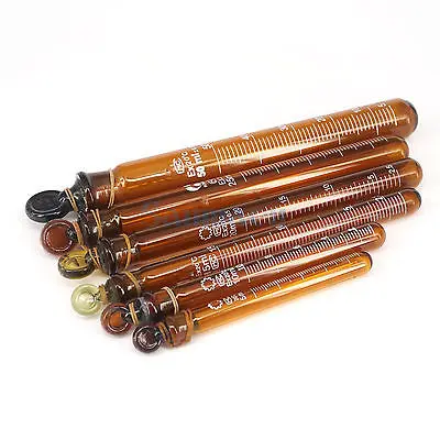 

5/10/20/15/25/50ml Graduated Lab Clear Glass Test Tube Round Bottom with Stopper