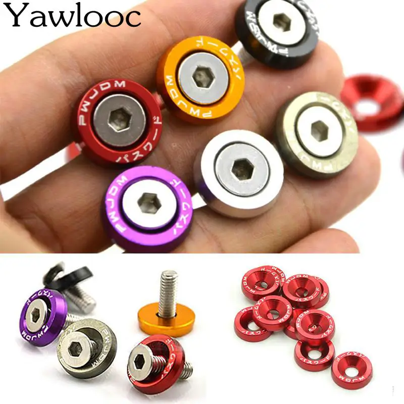 

10PCS M6x20 Car Styling Universal Modification JDM Sticker Stickers Fender Washer License Plate Bolts Auto Accessories