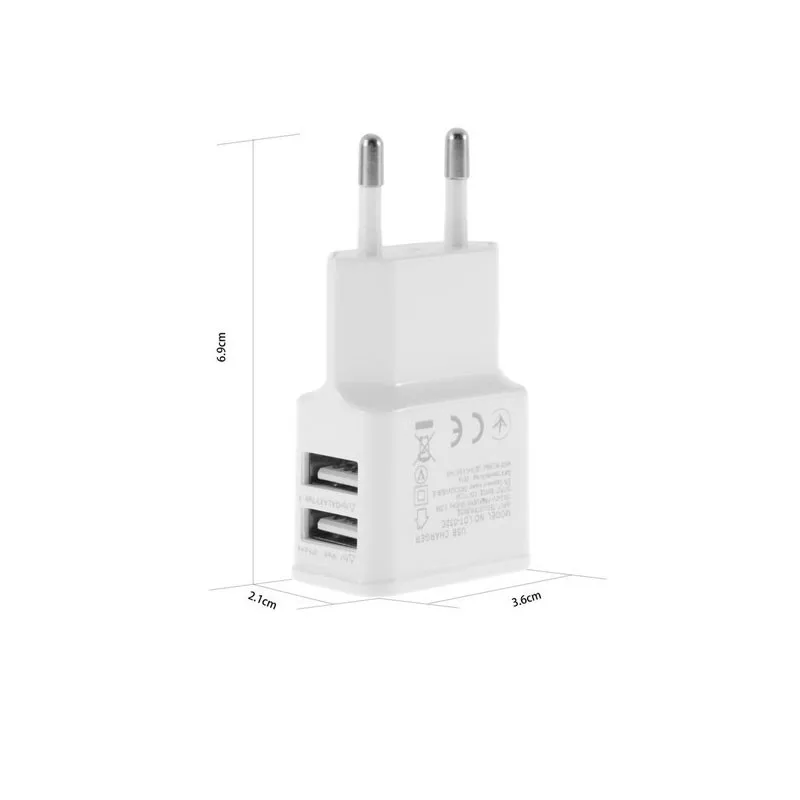 Портативный 5 в 2 А двойной 2 порта USB ЕС зарядное устройство адаптер устройство для зарядки из настенной розетки для дома и путешествий для samsung s6 s5 s4 для Iphone 6 Plus Ipad Xiaomi