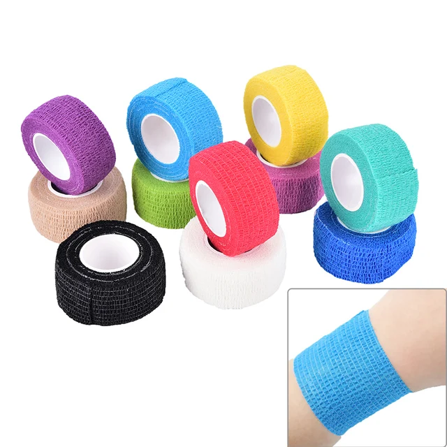 1Roll Cotton Medical Wrap Tape Bulk Self Adherent Rap Tape Self Adhering Stick Bandage Self Grip