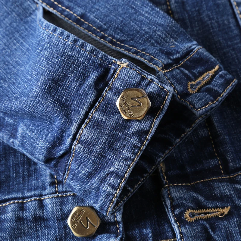 HCXY 2019 Spring Autumn Fashion Men's Denim Jackets Coats Men cotton Jacket Mens Jean Jacket Outwear Male Cowboy Size 5XL
