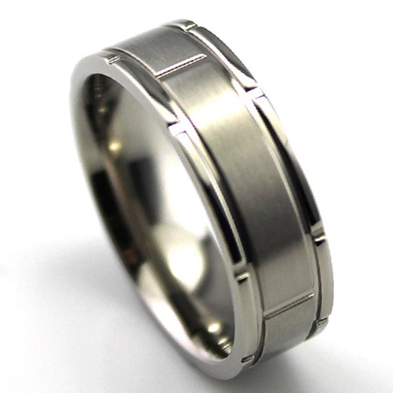 

7MM Mens Pure Titanium Wedding Band Ring Unisex Anniversary Party Jewelry Accessories Comfort Fit TI008RM