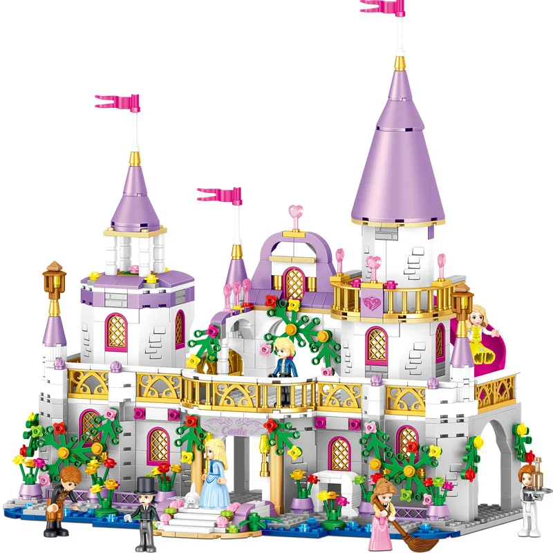 

Girls Friends QL1106 731PCS Building Blocks Princess Windsor Castle Technic Designer Bricks 41148 Toys for Girl