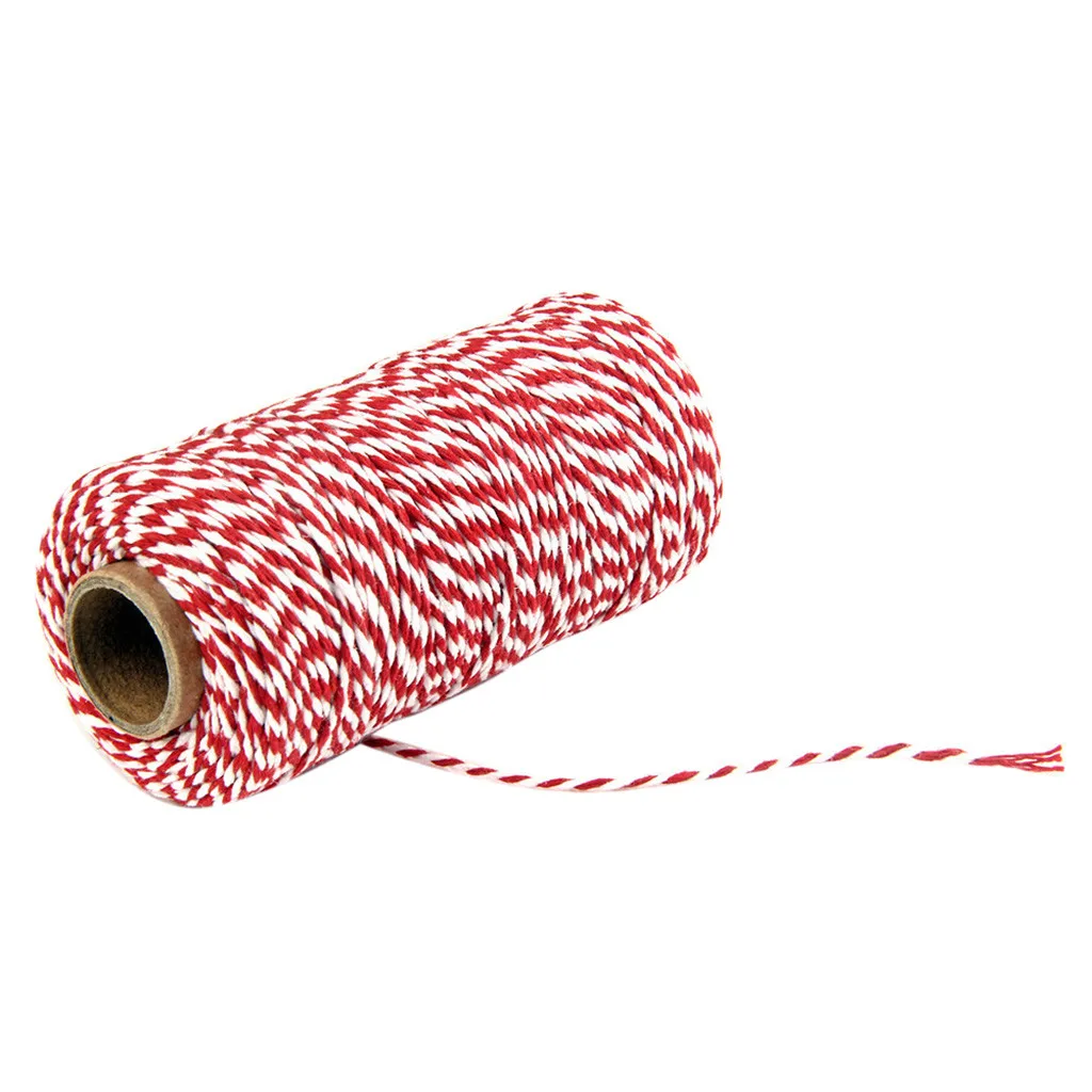 100 м* хлопковый шнур Бейкер веревочная пряжа для аксессуаров ручной работы Рождественский подарок украшение DIY Хлопковый Канат - Цвет: multicolor