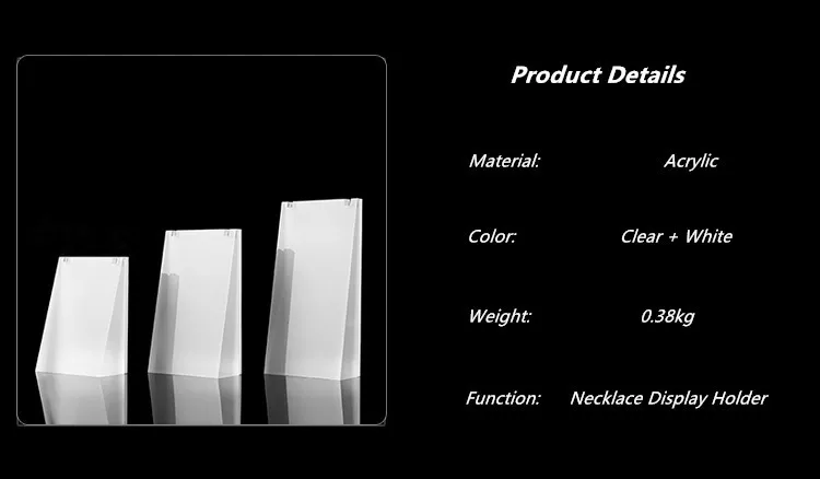 Партия из 3 прозрачных и белых акриловых подставка для подвесок акриловое Ожерелье акриловая подставка на витрину подставка для демонстрации ювелирных изделий