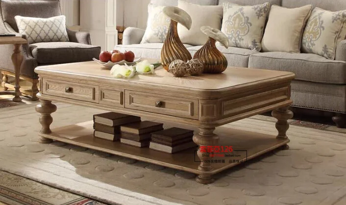 Country Coffee Table - Ingalls Coffee Table Custom Furniture - This coffee table leans into its coastal farmhouse look with natural wood finishes and a mixed material design.