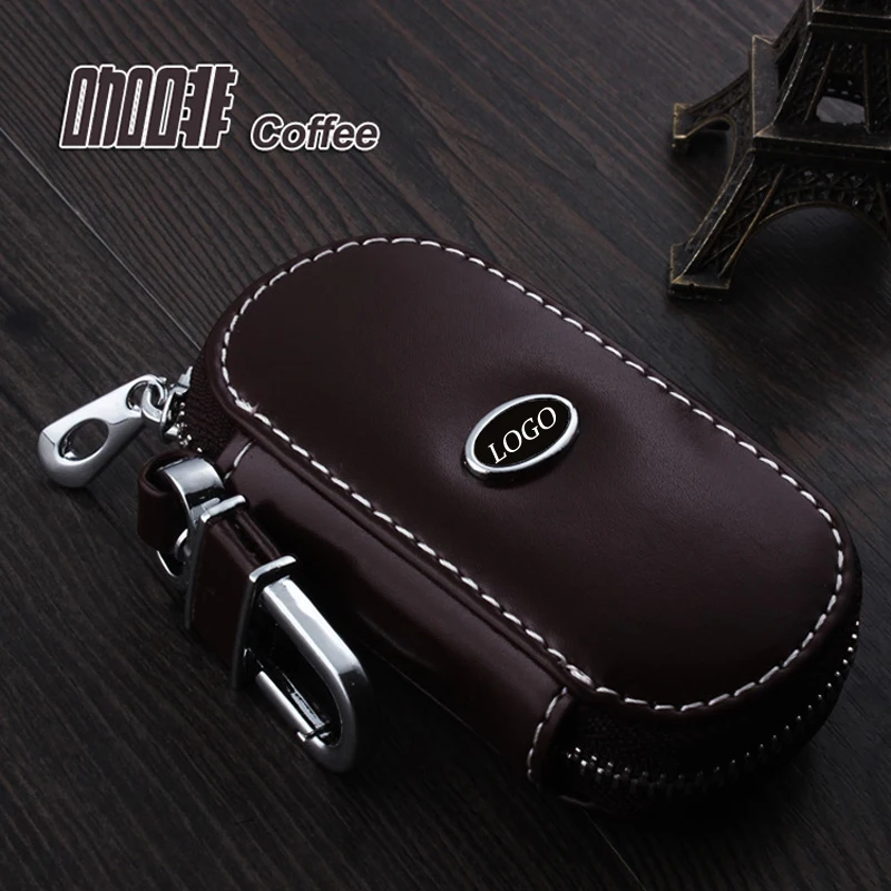 Genuine Leather Car Keychain Key Case Cover For Jaguar XE XF XFR XK XKR