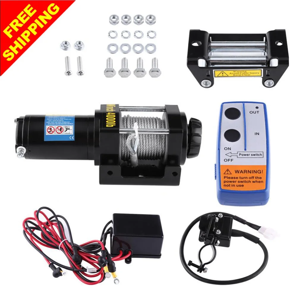 Buy Overseas Electric 4000lb Car Winch Wire Recovery
