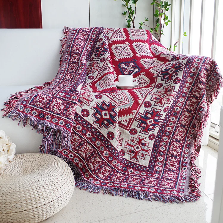 Американский диван одеяло красный Манта Para диван/кровати путешествия плед нескользящее сшитое одеяло s украшение дома плед