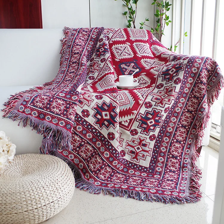 

American Sofa Blanket Red Manta Para Sofa/Beds Travel Plaid Non-slip Stitching Blankets Home Decoration Throw Blanket
