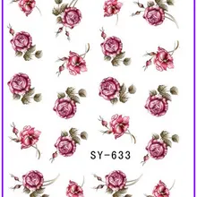 6 упак./лот блеск переводка наклейки на ногти цветок VICTOR'S лавровый полиантовые SY633-638