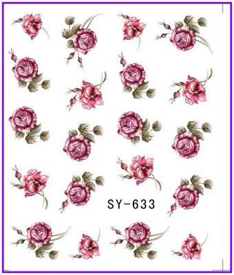 

6 PACK/ LOT GLITTER WATER DECAL NAIL STICKER FLOWER VICTOR'S LAUREL POLYANTHUS SY633-638