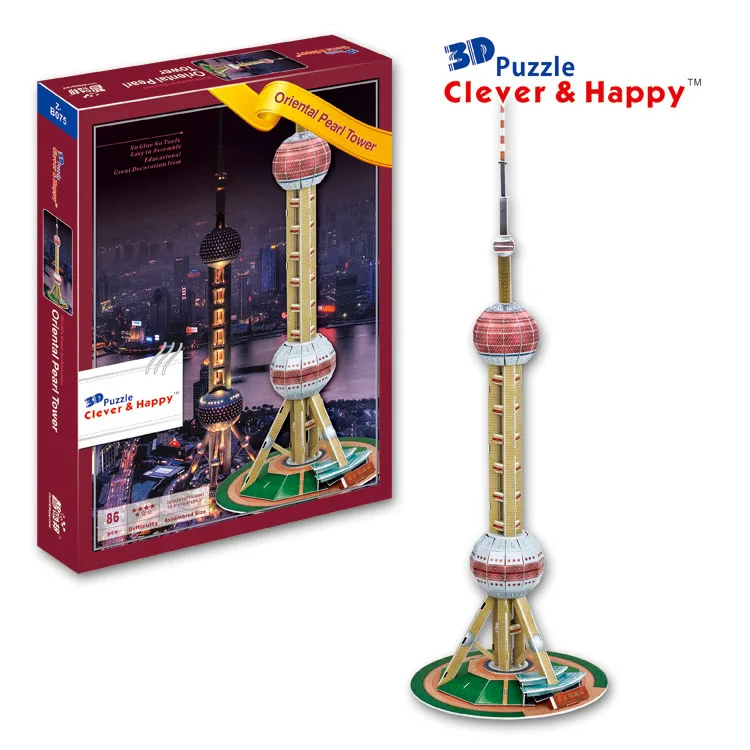

clever&happy land 3d puzzle model The Oriental Pearl Tower adult puzzle diy Iotion personalized birthday gift educational toys