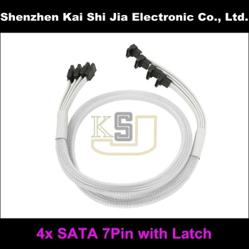 

Multicolor Sleeved 4x SATA II High Speed 7Pin Cable With Latch - White 60cm