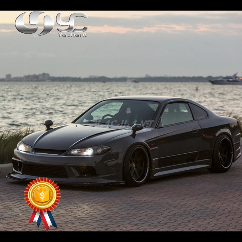 Автомобильный-Стайлинг FRP Fiber glass Body Kit подходит для 2002-1999 S15 Silvia VERTEX EDGE style широкий кузов комплект бар бампер крыло боковые юбки