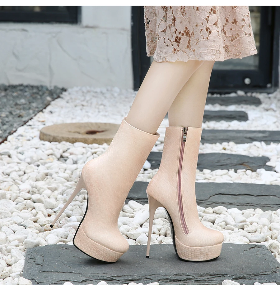 MAIERNISI/женские водонепроницаемые ботинки на тонком высоком каблуке 15 см женские ботинки удобные туфли из лайкры; женские модные уличные ботинки