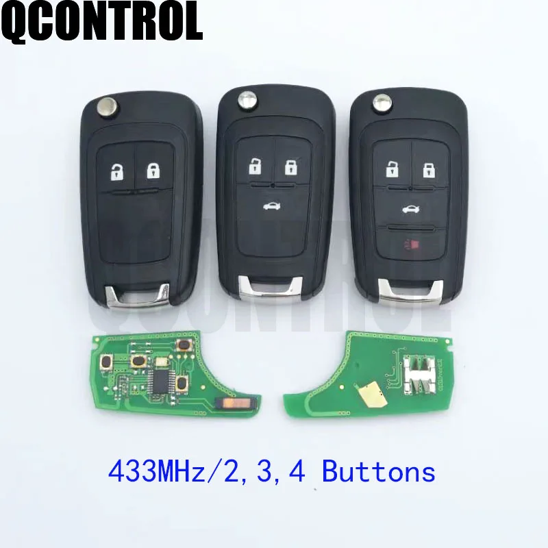 QCONTROL Автосигнализация дистанционный ключ подходит для Chevrolet Malibu Cruze Aveo Spark Sail 2/3/4 кнопки 433 МГц Дверной замок