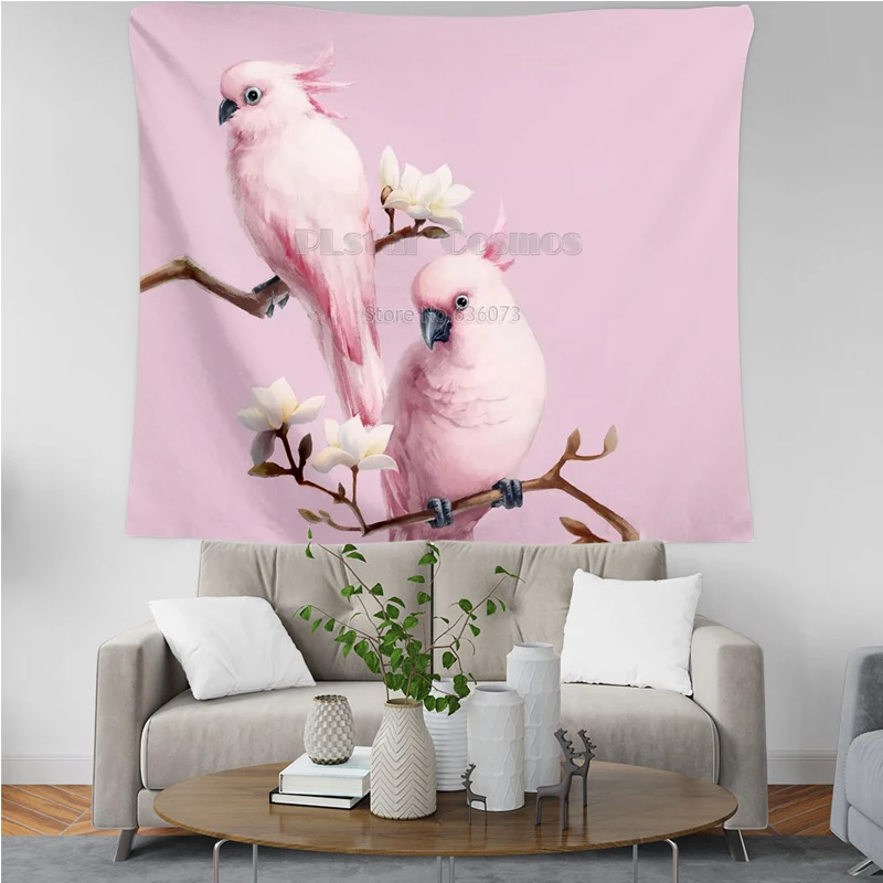 

PLstar Cosmos Tapestry Parrot Flower 3D Printing Tapestrying Rectangular Home Decor Wall Hanging New style 8