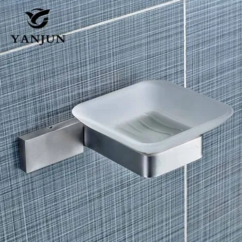 

YANJUN 304 Stainless Steel Brushed Wall-mounted Soap Dish Soap Box Bathroom Products Soap Holder YJ-81953