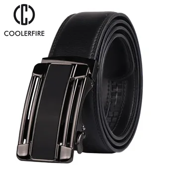 

COOLERFIRE Fashion genuine leather belts automatic buckle strap male belt automatic buckle belts for men style waistband ZD066