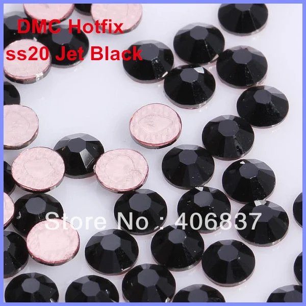 

Free Shipping! 1440pcs/Lot, ss20 (4.8-5.0mm) High Quality DMC Jet Black Iron On Rhinestones / Hot fix Rhinestones