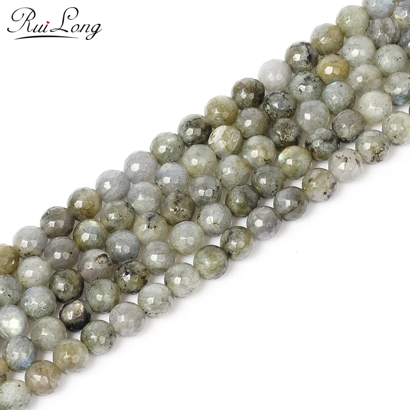 

New arrival 4-12mm Faceted Labradorite Moonstone Stone Natural Stone Beads Loose 15" For Jewelry Making Diy Bracelets Necklaces