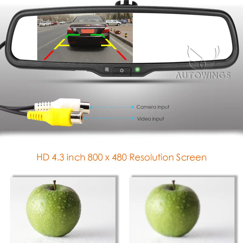 Специальный кронштейн HD 800*480 4,3 дюймов TFT цифровой экран lcd Стоянкы Автомобилей автомобиля ветер Экран зеркало заднего вида внутреннее зеркало монитор видео плеер