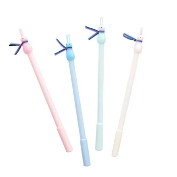 

30pcs/lot Kawaii Long-eared Rabbit Cartoon animal Gel pen writing pens stationery plastic material office school supplies