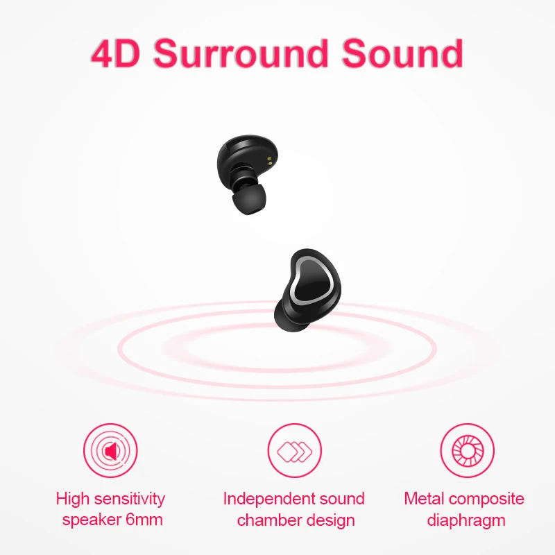 Наушники вкладыши TWS с 5 0 Bluetooth наушники беспроводные бинауральные гарнитуры для