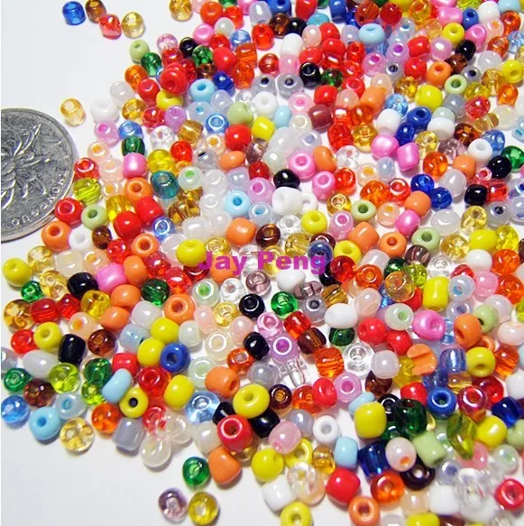 Free Shipping 450 Gram Glass Seed Beads 2mm Mixed Color