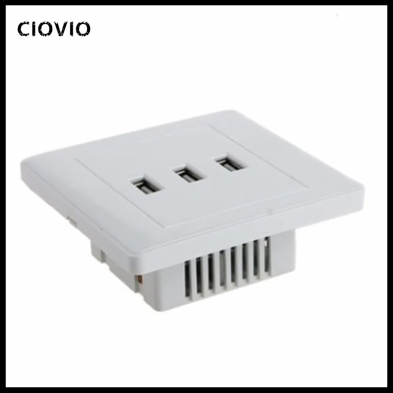 Новые 3 порты и разъёмы USB 2,0 адаптер для настенной розетки Полезные адаптер 10A мощность панель выходных пластин DIY Главная розетки