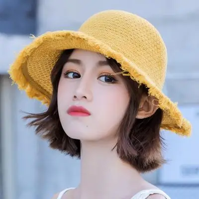 Лидер продаж, летние женские кепки для отдыха, пляжные шляпы от солнца, модные цветок для соломенной шляпки, милые, в японском стиле, для девочек - Цвет: 1