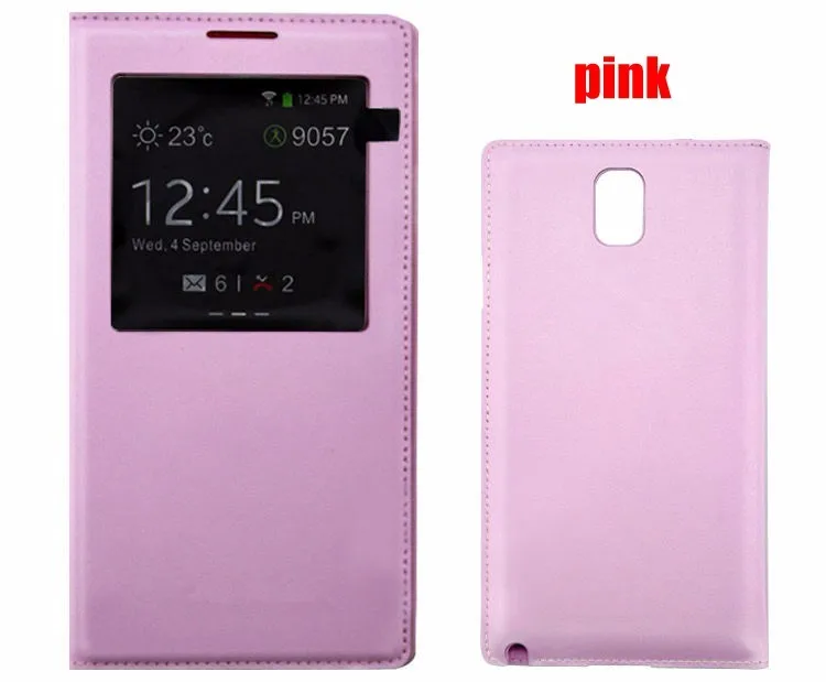 Auto Sleep Wake Flip Cover Smart Touch View Shell With Chip Original Leather Case For Samsung Galaxy Note 3 Note3 N9000 N9005 cute samsung phone case