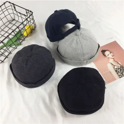 

2018 Men Adjust Docker Hat Sailor Cap Mechanic Biker Hat SkullCap Beanie